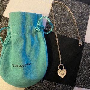 Tiffany heart lock necklace w Tiffany chain